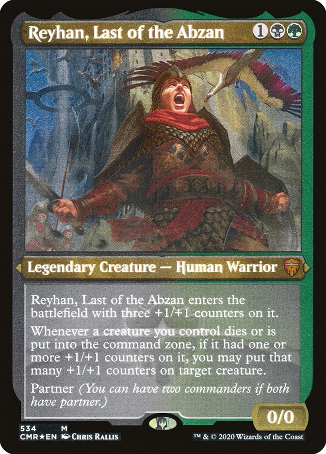 Reyhan, Last of the Abzan (Etched) [Commander Legends] | Gate City Games LLC
