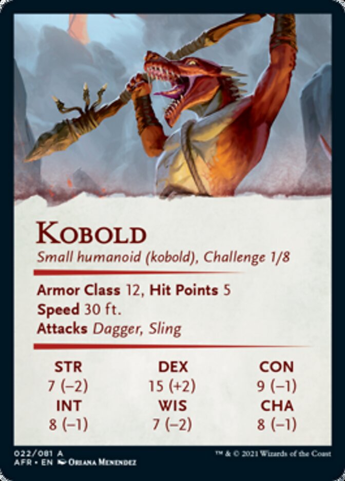 Kobold Art Card (Gold-Stamped Signature) [Dungeons & Dragons: Adventures in the Forgotten Realms Art Series] | Gate City Games LLC