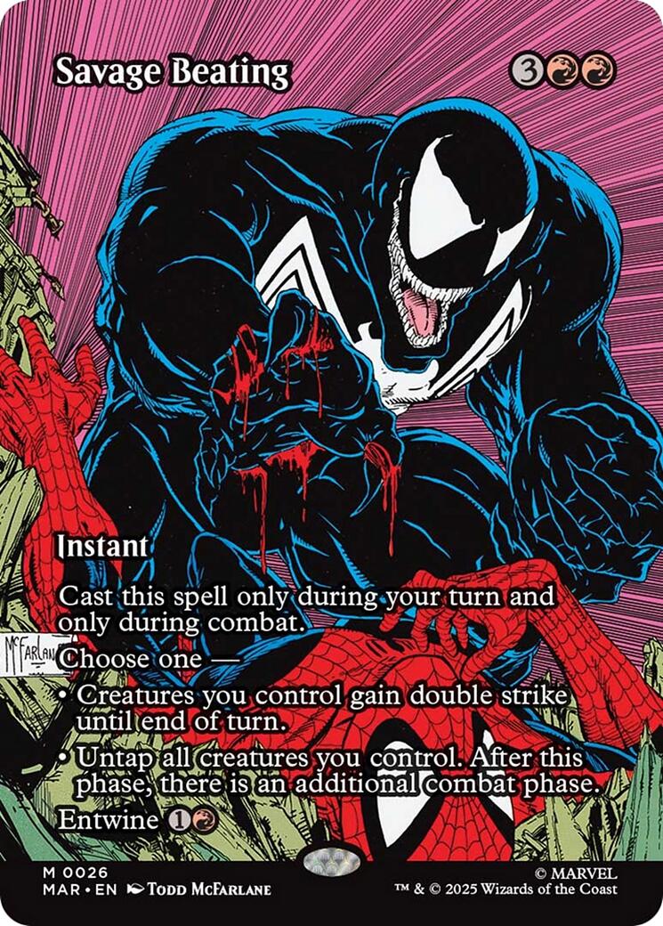 Savage Beating (Borderless) [Marvel's Spider-Man: Eternal-Legal] | Gate City Games LLC
