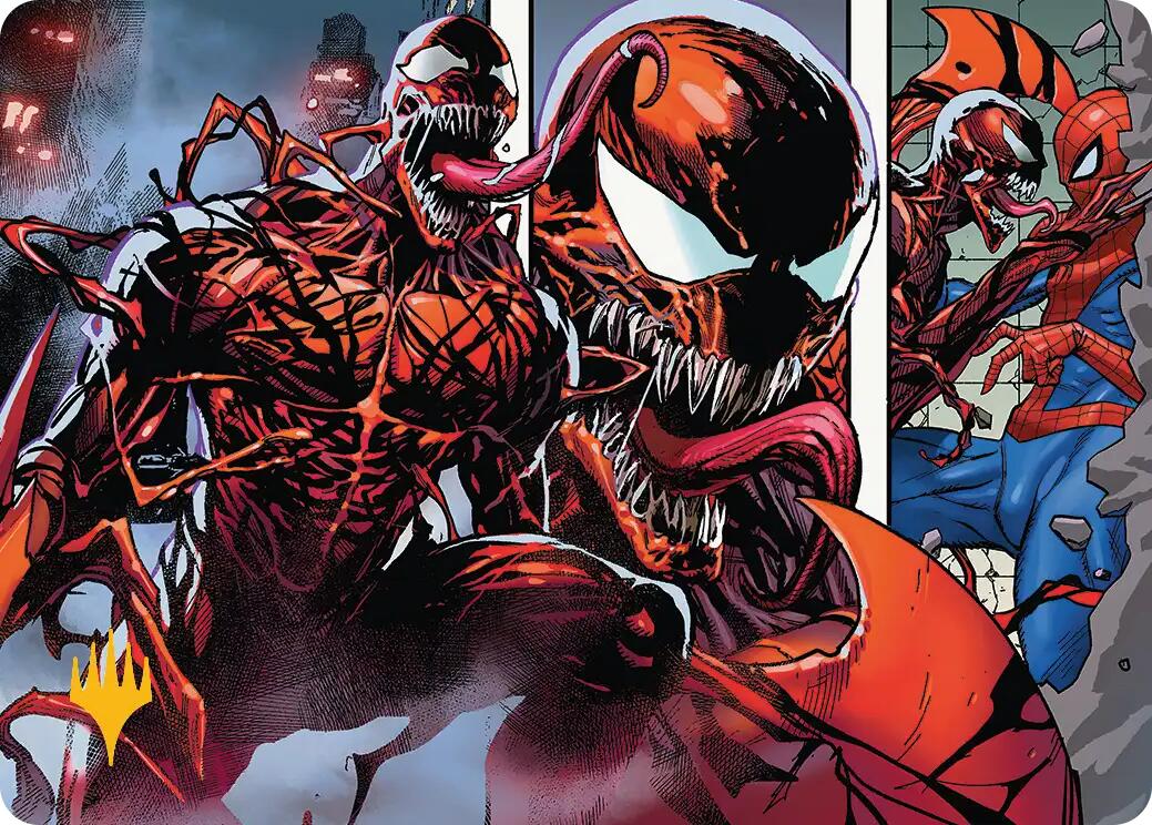 Carnage, Crimson Chaos Art Card (Gold-Stamped Planeswalker Symbol) [Marvel's Spider-Man Art Series] | Gate City Games LLC