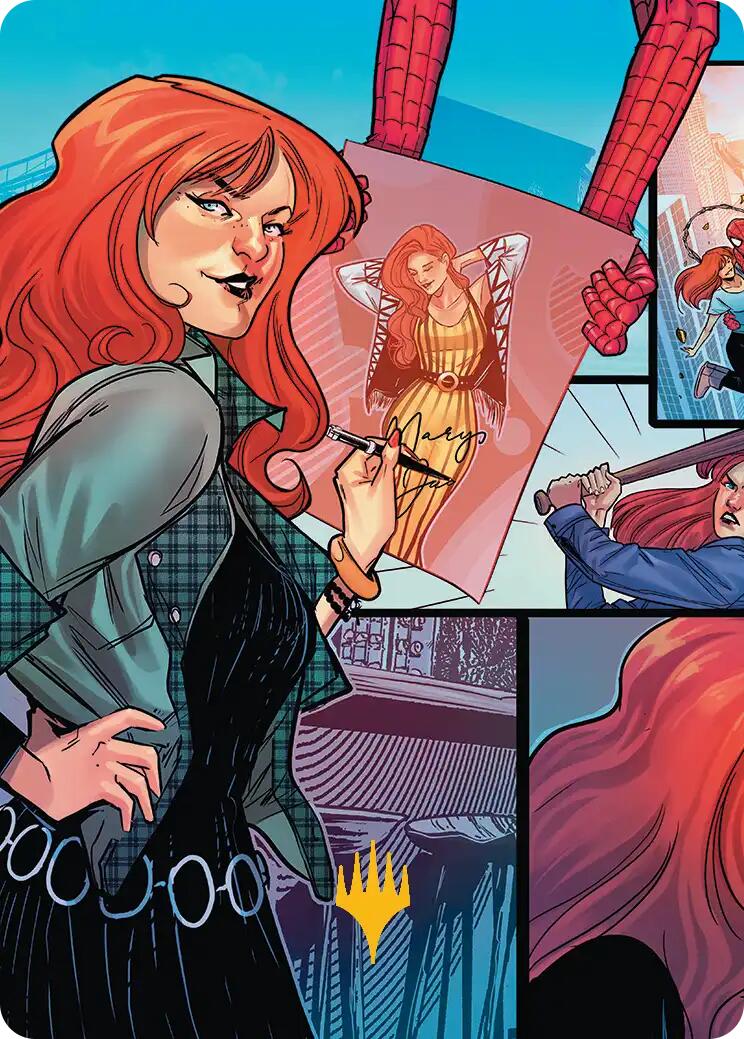 Mary Jane Watson Art Card (Gold-Stamped Planeswalker Symbol) [Marvel's Spider-Man Art Series] | Gate City Games LLC