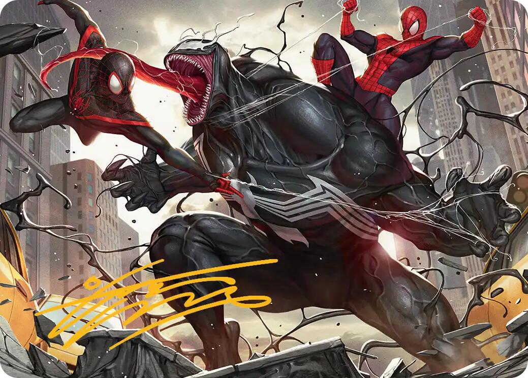 Terrific Team-Up Art Card (Gold-Stamped Signature) [Marvel's Spider-Man Art Series] | Gate City Games LLC