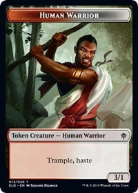 Human Warrior // Food (16) Double-Sided Token [Throne of Eldraine Tokens] | Gate City Games LLC