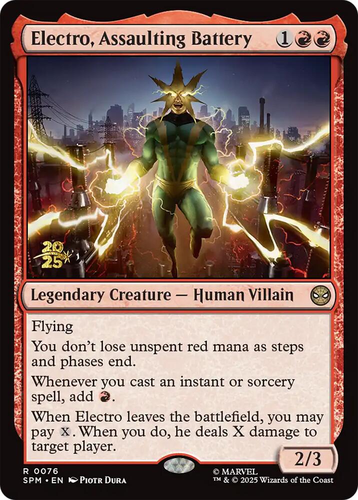 Electro, Assaulting Battery [Marvel's Spider-Man Prerelease Promos] | Gate City Games LLC