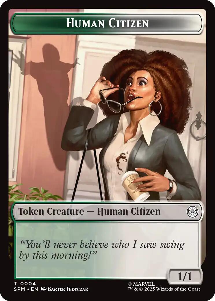Human Citizen // Treasure Double-Sided Token [Marvel's Spider-Man Tokens] | Gate City Games LLC