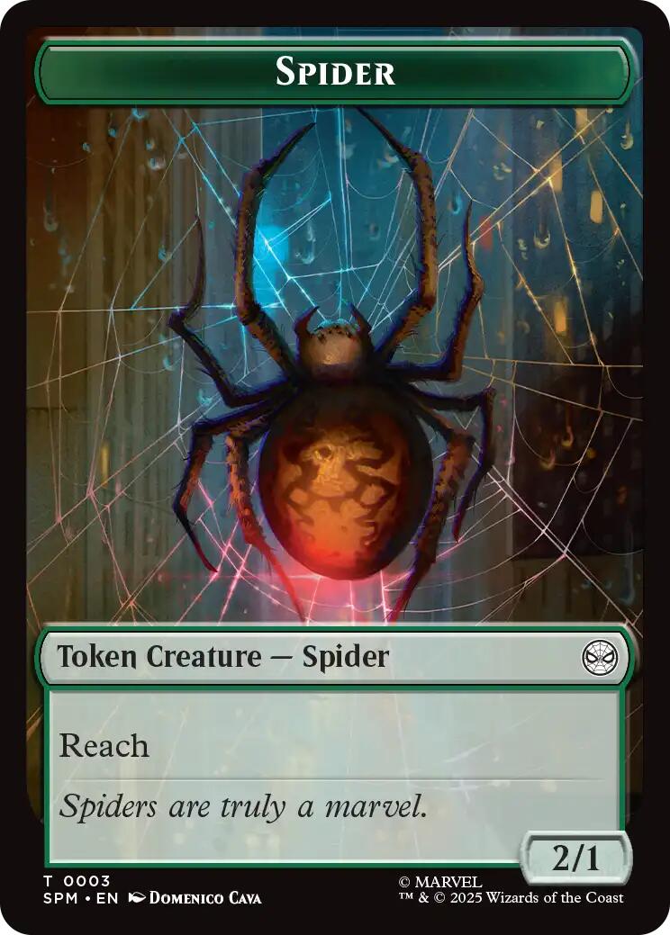 Spider // Food Double-Sided Token [Marvel's Spider-Man Tokens] | Gate City Games LLC