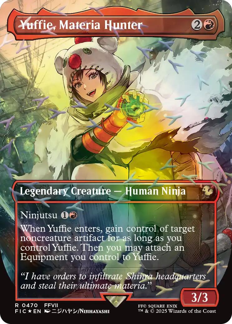 Yuffie, Materia Hunter (Borderless) (Chocobo Track Foil) [FINAL FANTASY Commander] | Gate City Games LLC