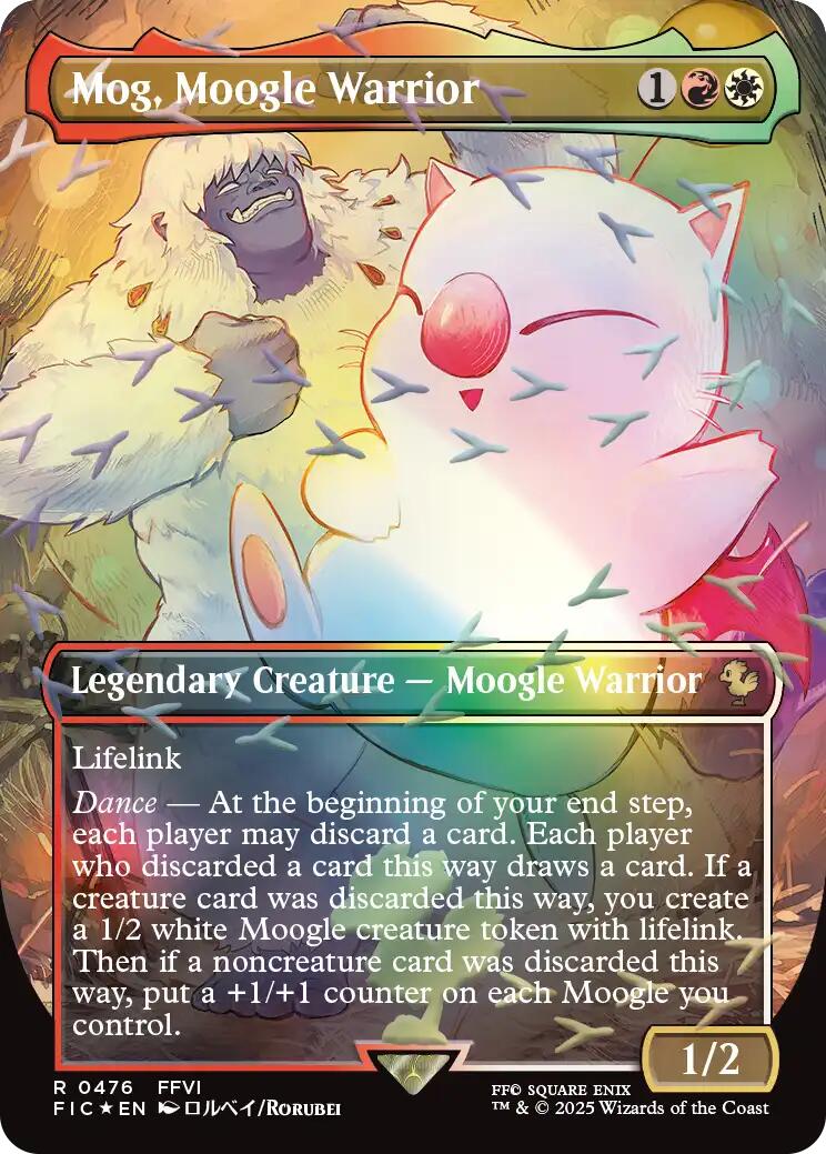 Mog, Moogle Warrior (Borderless) (Chocobo Track Foil) [FINAL FANTASY Commander] | Gate City Games LLC
