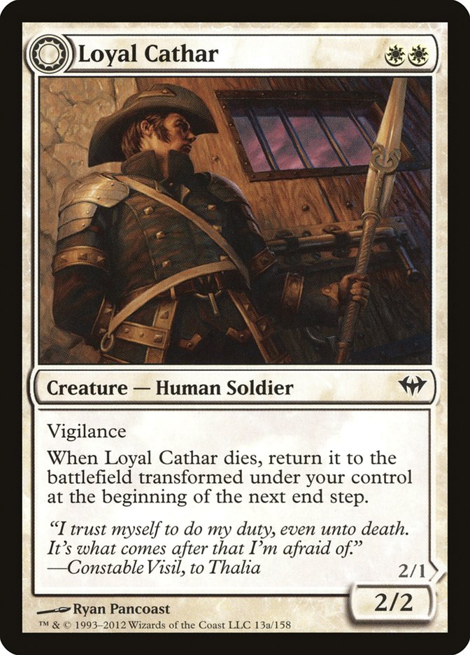 Loyal Cathar // Unhallowed Cathar [Dark Ascension] | Gate City Games LLC