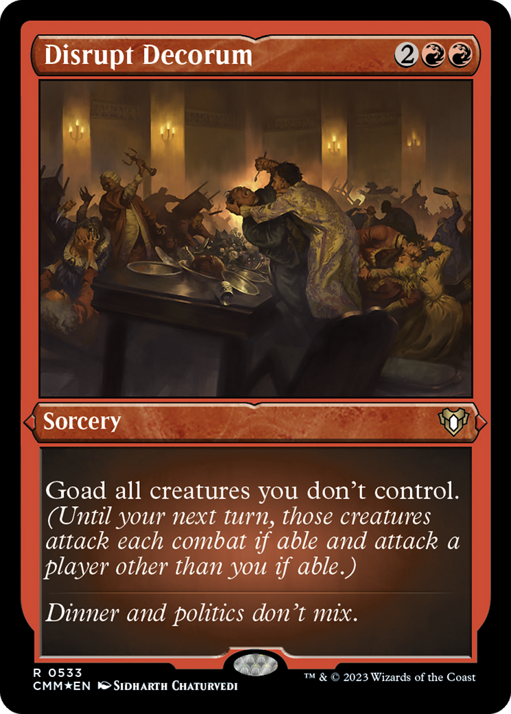 Disrupt Decorum (Foil Etched) [Commander Masters] | Gate City Games LLC