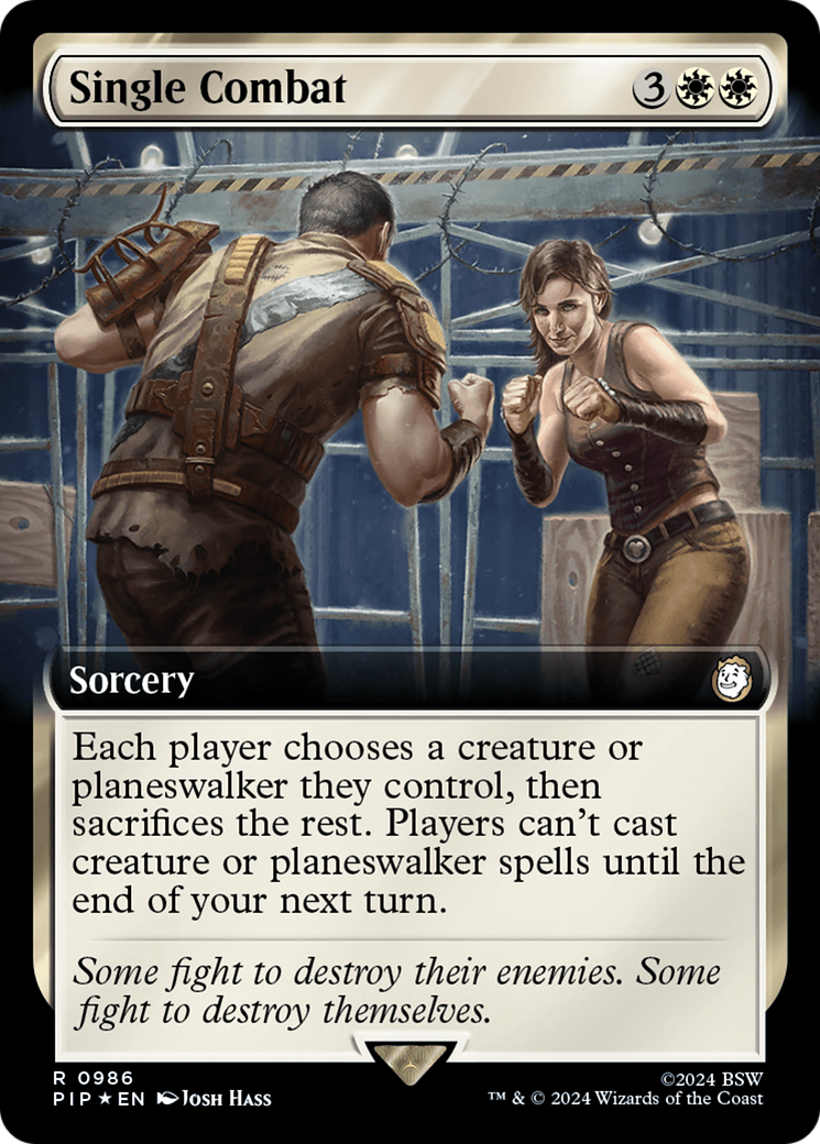Single Combat (Extended Art) (Surge Foil) [Fallout] | Gate City Games LLC