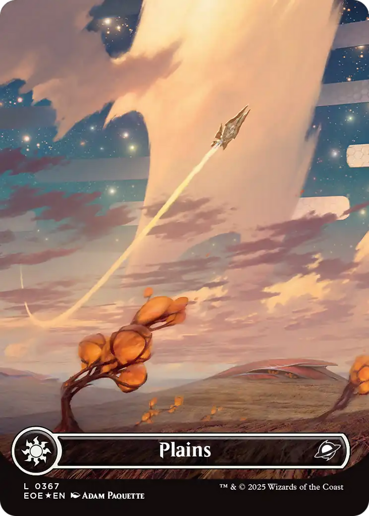 Plains (0367) (Borderless) (Galaxy Foil) [Edge of Eternities] | Gate City Games LLC