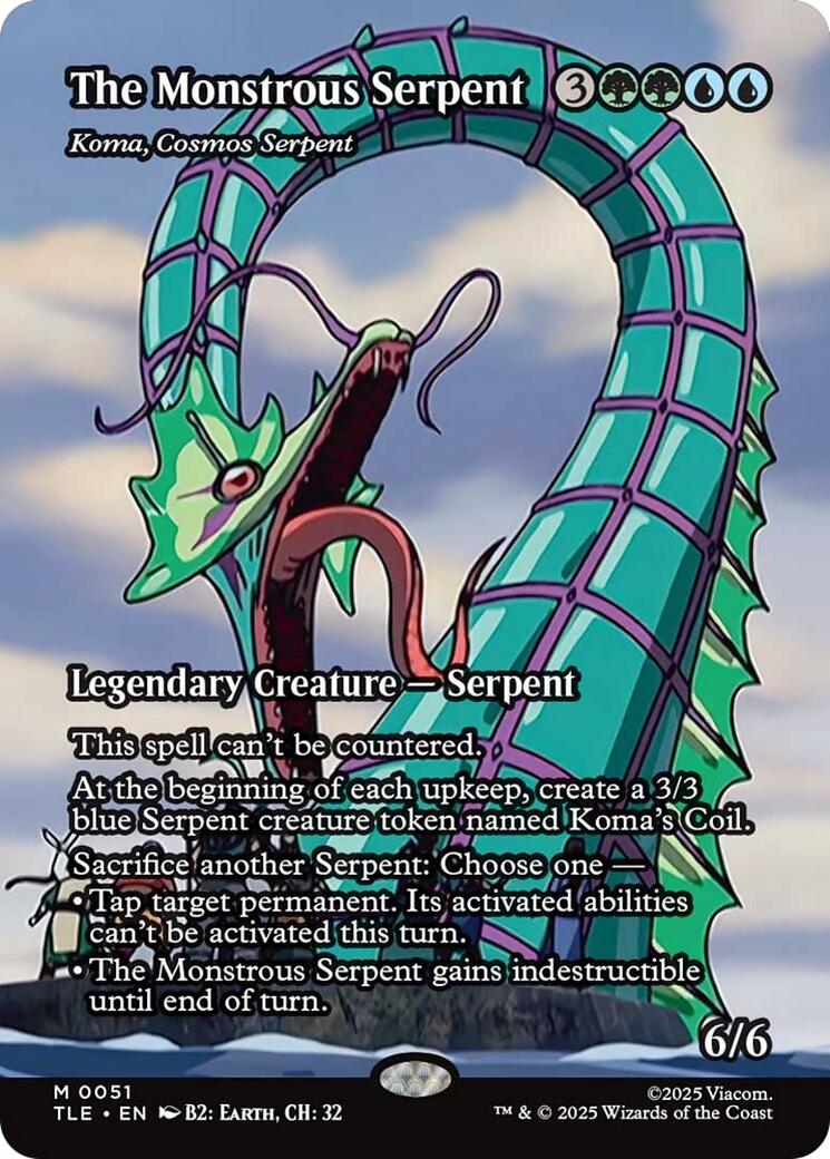 The Monstrous Serpent - Koma, Cosmos Serpent (Borderless) [Avatar: The Last Airbender: Eternal-Legal] | Gate City Games LLC
