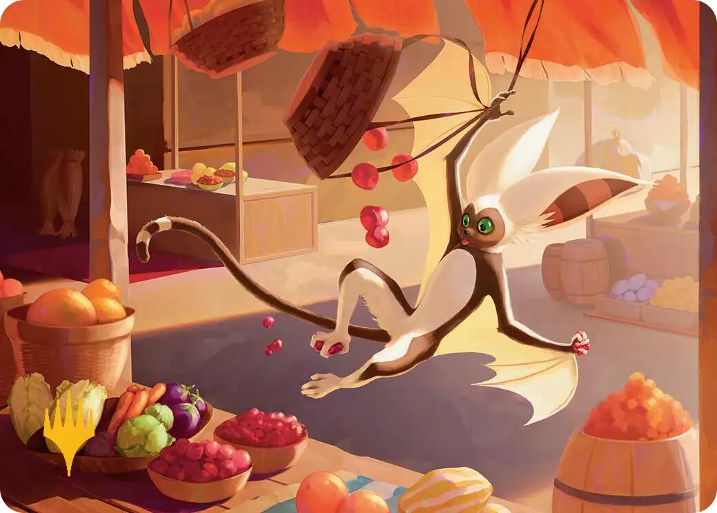 Momo, Playful Pet Art Card (Gold-Stamped Planeswalker Symbol) [Avatar: The Last Airbender Art Series] | Gate City Games LLC