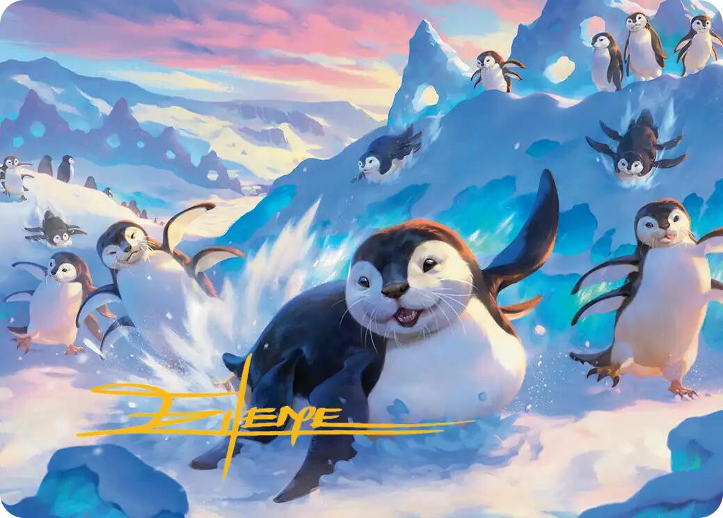 Otter-Penguin Art Card (Gold-Stamped Signature) [Avatar: The Last Airbender Art Series] | Gate City Games LLC
