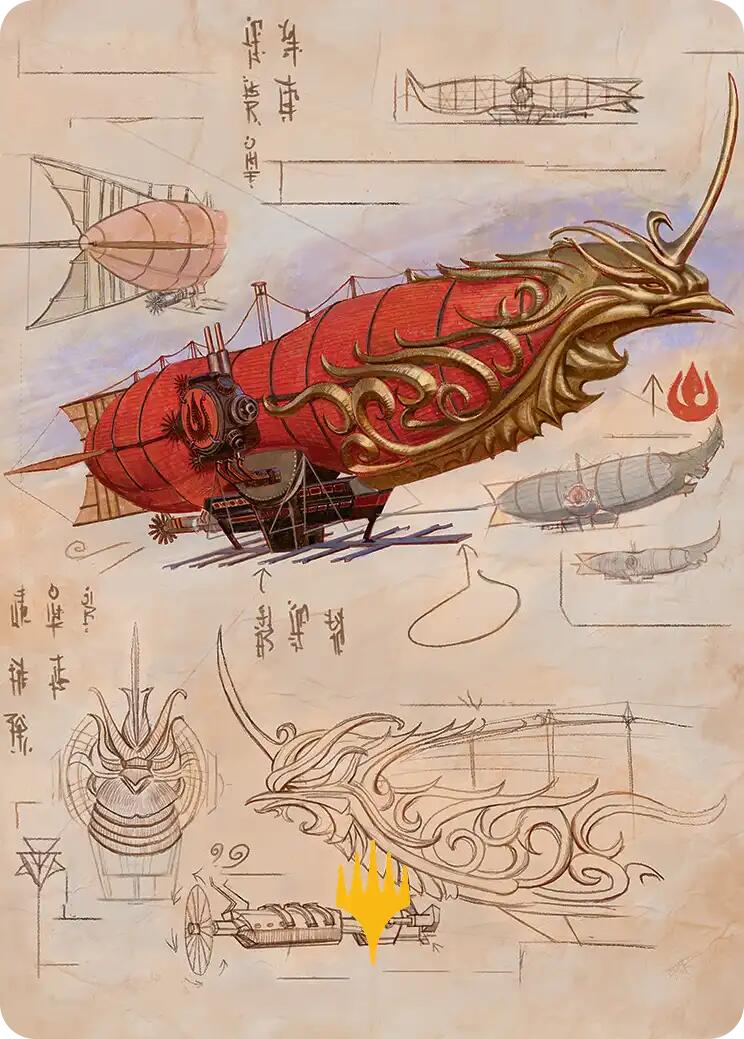Phoenix Fleet Airship Art Card (Gold-Stamped Planeswalker Symbol) [Avatar: The Last Airbender Art Series] | Gate City Games LLC