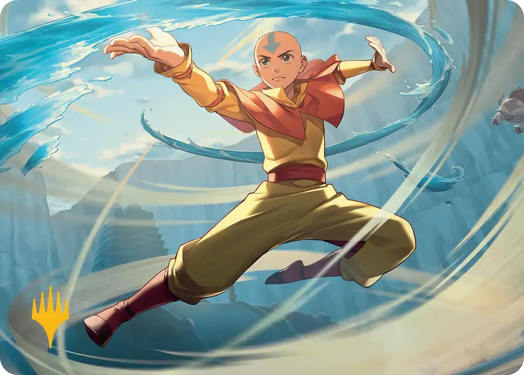 Aang, Swift Savior Art Card (Gold-Stamped Planeswalker Symbol) [Avatar: The Last Airbender Art Series] | Gate City Games LLC