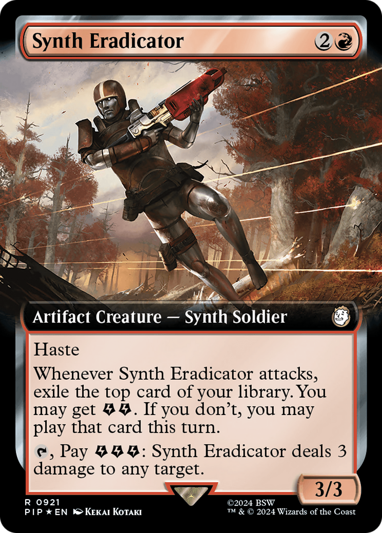 Synth Eradicator (Extended Art) (Surge Foil) [Fallout] | Gate City Games LLC