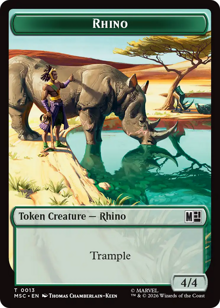 Bird // Rhino Double-Sided Token [Marvel Super Heroes Commander Tokens] | Gate City Games LLC