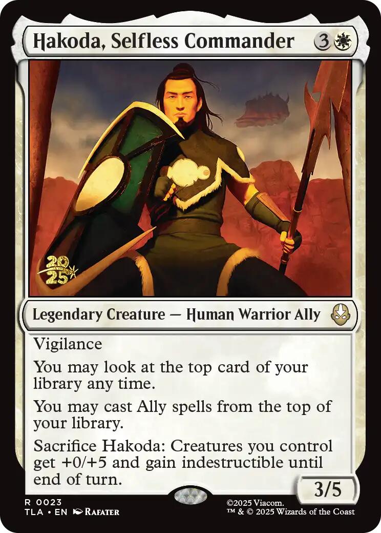 Hakoda, Selfless Commander [Avatar: The Last Airbender Prerelease Cards] | Gate City Games LLC
