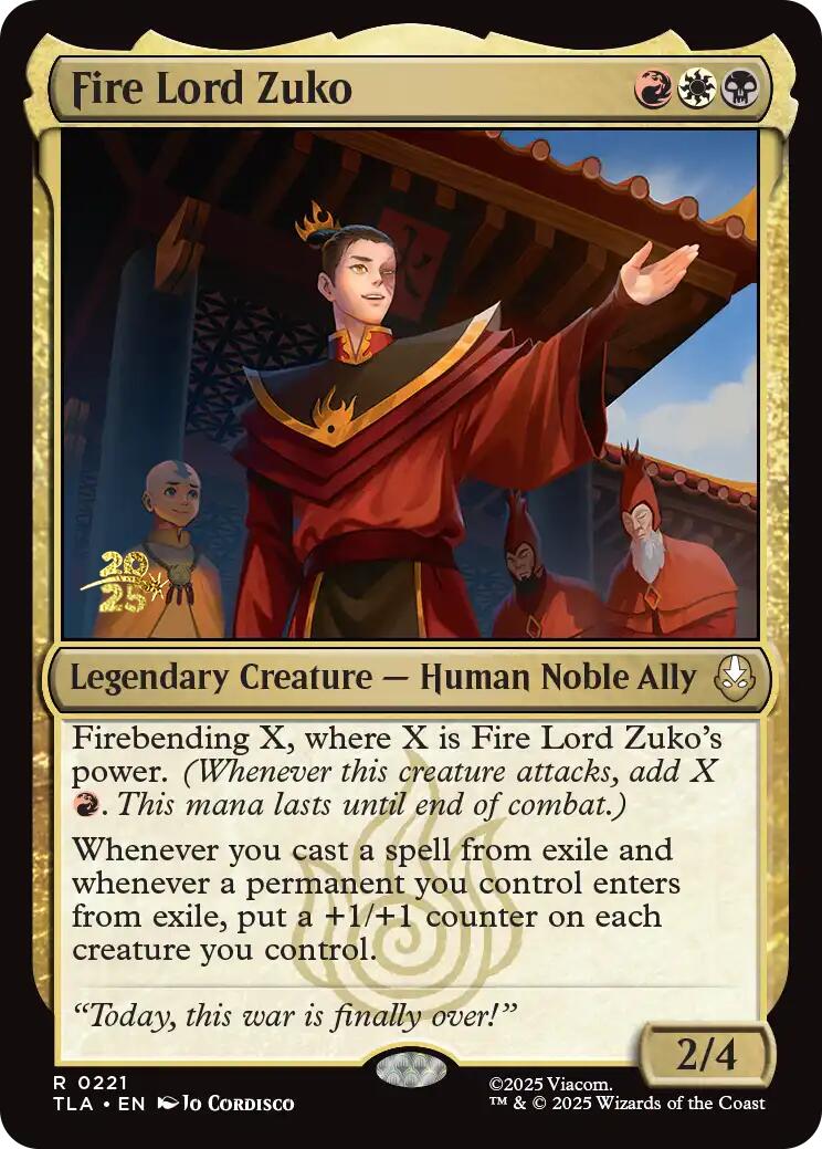 Fire Lord Zuko [Avatar: The Last Airbender Prerelease Cards] | Gate City Games LLC