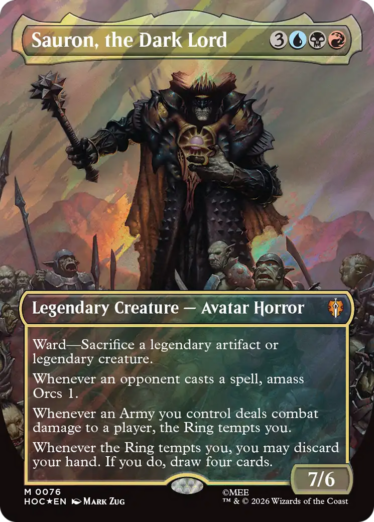 Sauron, the Dark Lord (Borderless) (Surge Foil) [The Hobbit] | Gate City Games LLC