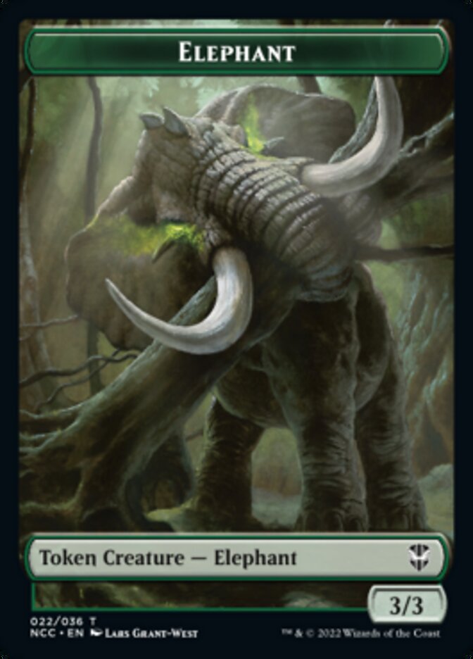 Clue // Elephant Double-Sided Token [Streets of New Capenna Commander Tokens] | Gate City Games LLC