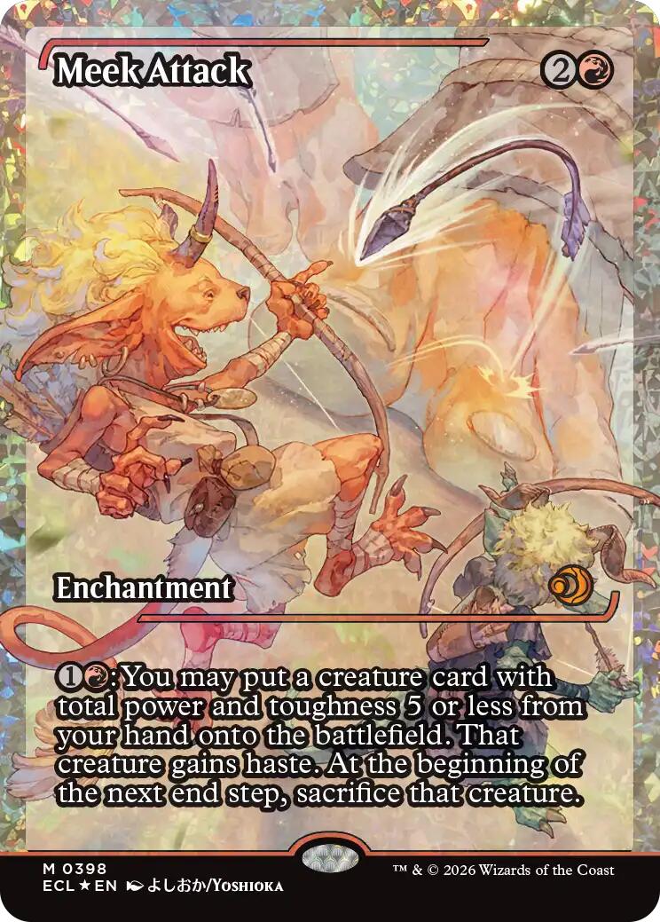 Meek Attack (398) (Showcase) (Fracture Foil) [Lorwyn Eclipsed] | Gate City Games LLC