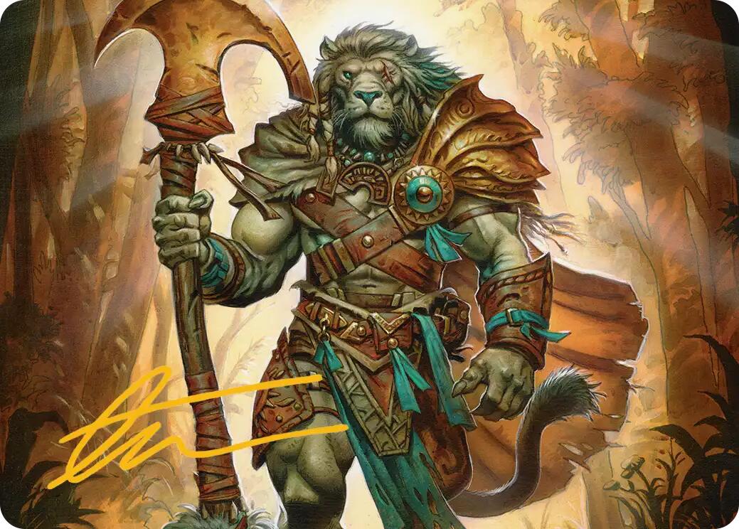 Ajani, Outland Chaperone Art Card (Gold-Stamped Signature) [Lorwyn Eclipsed Art Series] | Gate City Games LLC