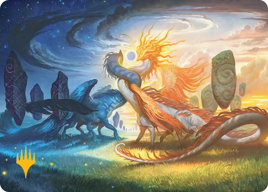 Celestial Reunion Art Card (19/54) (Gold-Stamped Planeswalker Symbol) [Lorwyn Eclipsed Art Series] | Gate City Games LLC