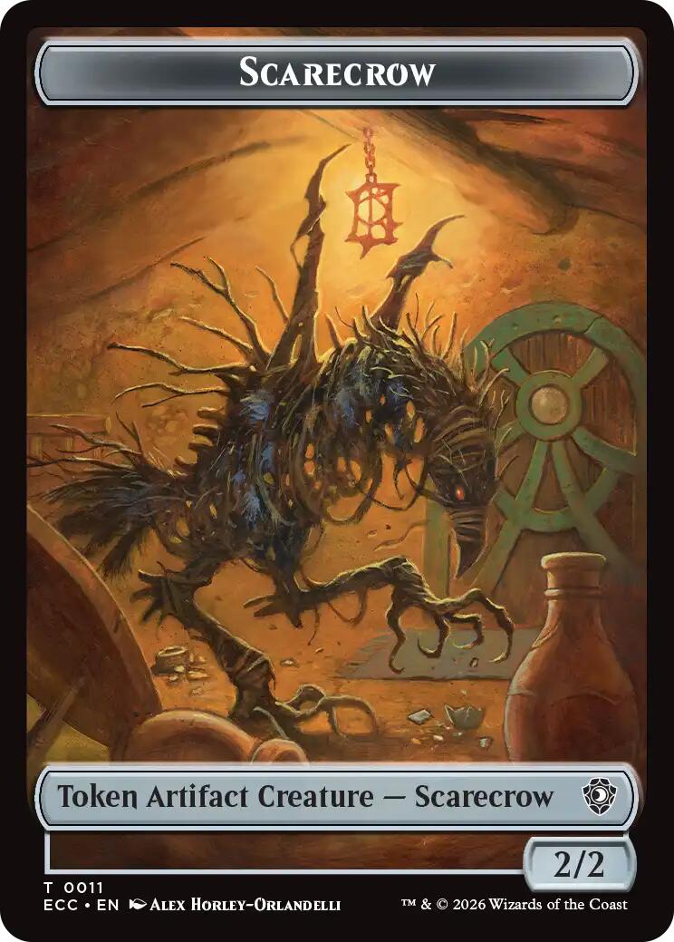 Scarecrow // Treasure Double-Sided Token [Lorwyn Eclipsed Tokens] | Gate City Games LLC