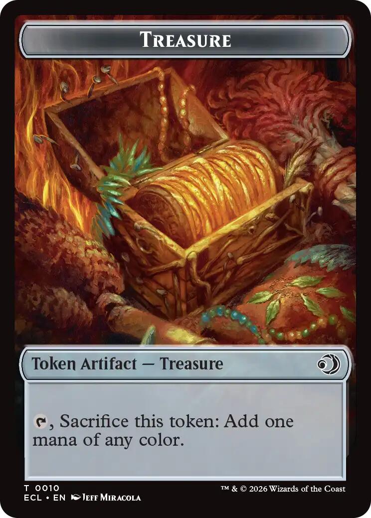 Scarecrow // Treasure Double-Sided Token [Lorwyn Eclipsed Tokens] | Gate City Games LLC