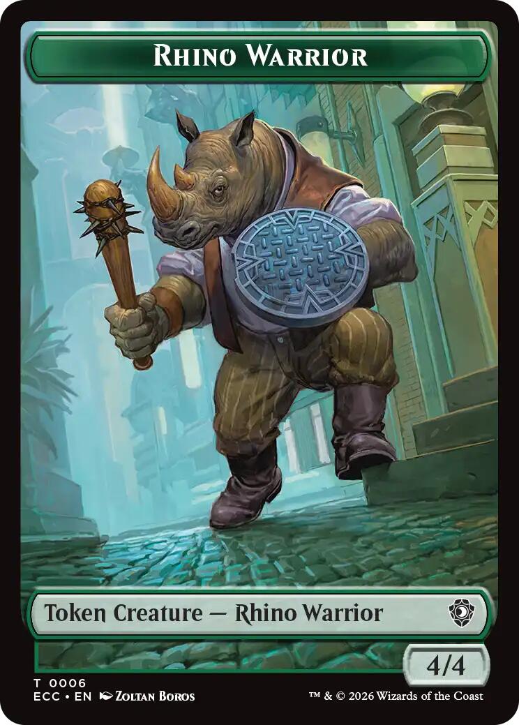 Rhino Warrior // Elemental (0010) Double-Sided Token [Lorwyn Eclipsed Tokens] | Gate City Games LLC