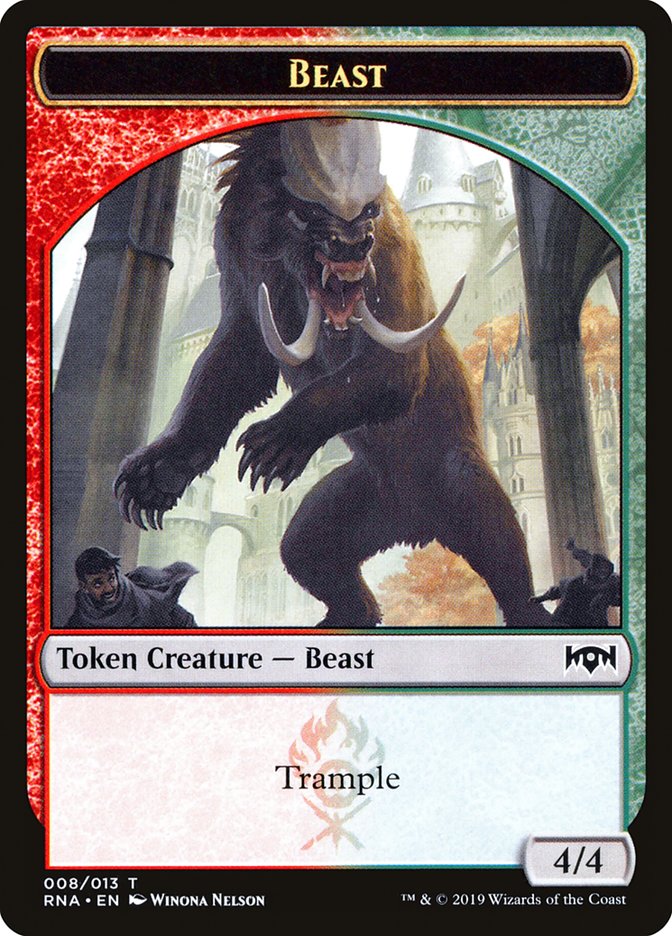 Beast Token [Ravnica Allegiance Tokens] | Gate City Games LLC