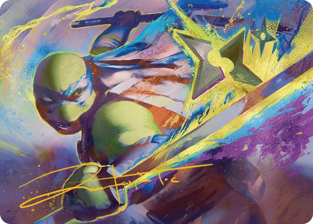 Leonardo's Technique Art Card (Gold-Stamped Signature) [Teenage Mutant Ninja Turtles Art Series] | Gate City Games LLC