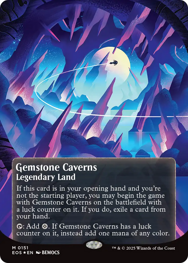 Gemstone Caverns (0151) (Borderless) (Galaxy Foil) [Edge of Eternities: Stellar Sights] | Gate City Games LLC