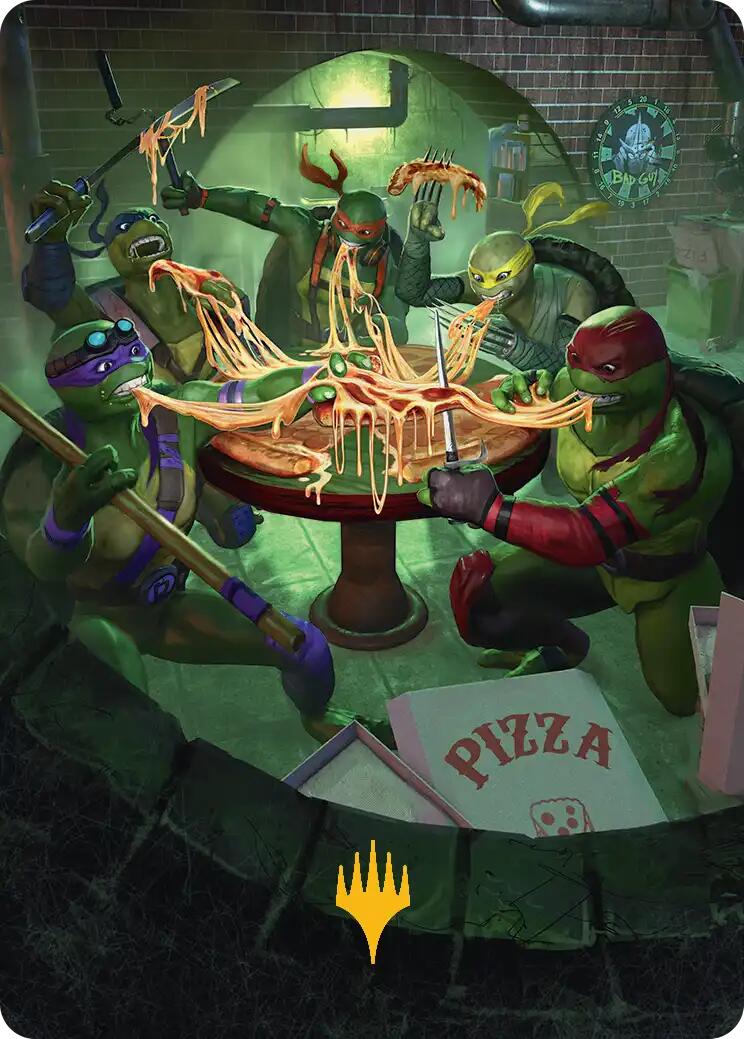 Food Chain Art Card (Gold-Stamped) [Teenage Mutant Ninja Turtles Art Series] | Gate City Games LLC