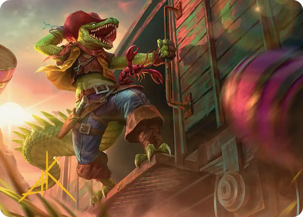 Leatherhead, Iron Gator Art Card (Gold-Stamped Signature) [Teenage Mutant Ninja Turtles Art Series] | Gate City Games LLC