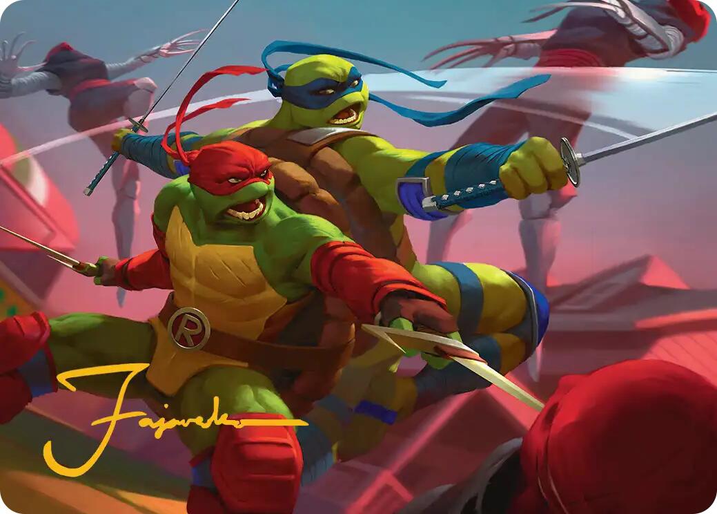 Raph & Leo, Sibling Rivals Art Card (Gold-Stamped Signature) [Teenage Mutant Ninja Turtles Art Series] | Gate City Games LLC