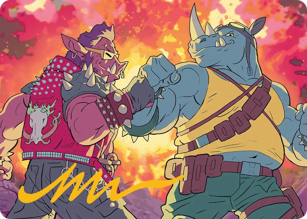 Bebop & Rocksteady Art Card (Gold-Stamped Signature) [Teenage Mutant Ninja Turtles Art Series] | Gate City Games LLC