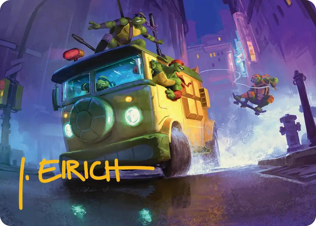 Turtle Van Art Card (Gold-Stamped Signature) [Teenage Mutant Ninja Turtles Art Series] | Gate City Games LLC