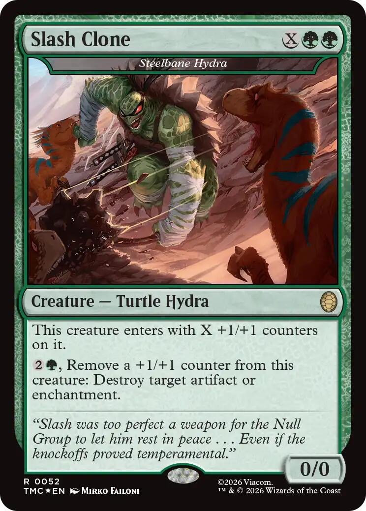 Slash Clone - Steelbane Hydra (Surge Foil) [Teenage Mutant Ninja Turtles Commander] | Gate City Games LLC