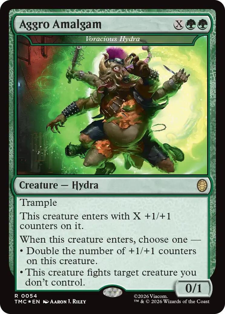 Aggro Amalgam - Voracious Hydra (Surge Foil) [Teenage Mutant Ninja Turtles Commander] | Gate City Games LLC