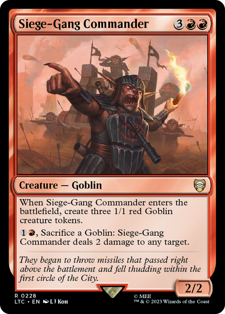Siege-Gang Commander [The Lord of the Rings: Tales of Middle-Earth Commander] | Gate City Games LLC