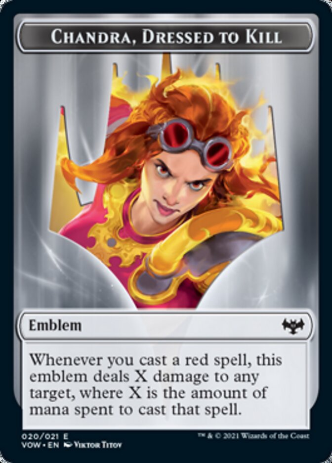 Chandra, Dressed to Kill Emblem [Innistrad: Crimson Vow Tokens] | Gate City Games LLC