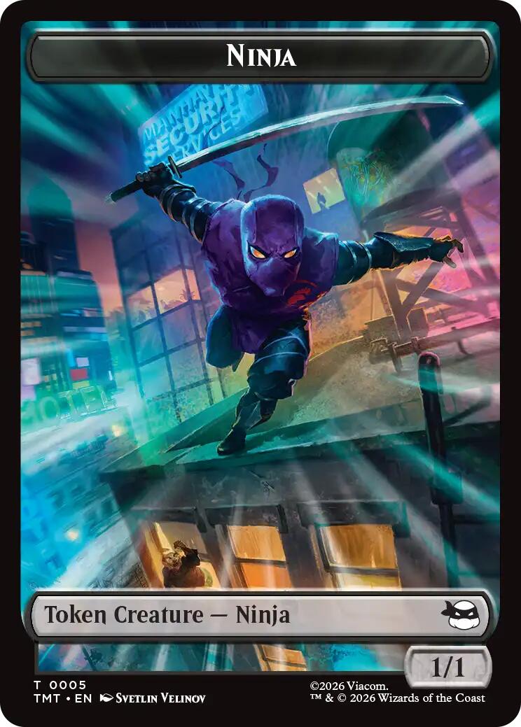 Ninja // Food Double-Sided Token [Teenage Mutant Ninja Turtles Tokens] | Gate City Games LLC