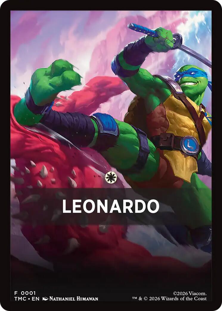 Leonardo Theme Card [Teenage Mutant Ninja Turtles Commander Tokens] | Gate City Games LLC