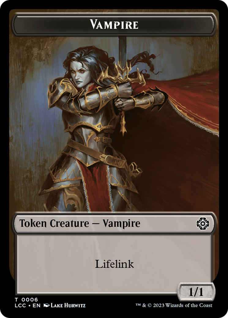 Vampire (0006) // Vampire Demon Double-Sided Token [The Lost Caverns of Ixalan Commander Tokens] | Gate City Games LLC