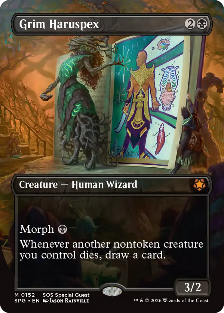 Grim Haruspex (Borderless) [Secrets of Strixhaven Special Guests] | Gate City Games LLC