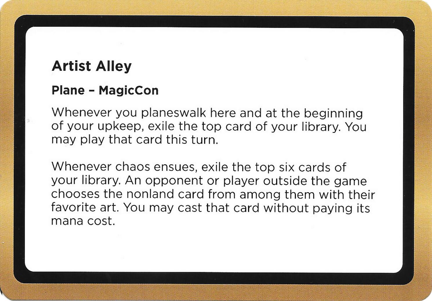 Artist Alley (Black Lotus Unknown Planechase) [Oversize Cards] | Gate City Games LLC